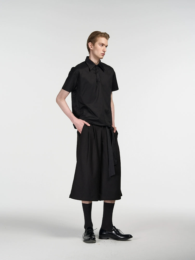 Ribbon pleated Shorts