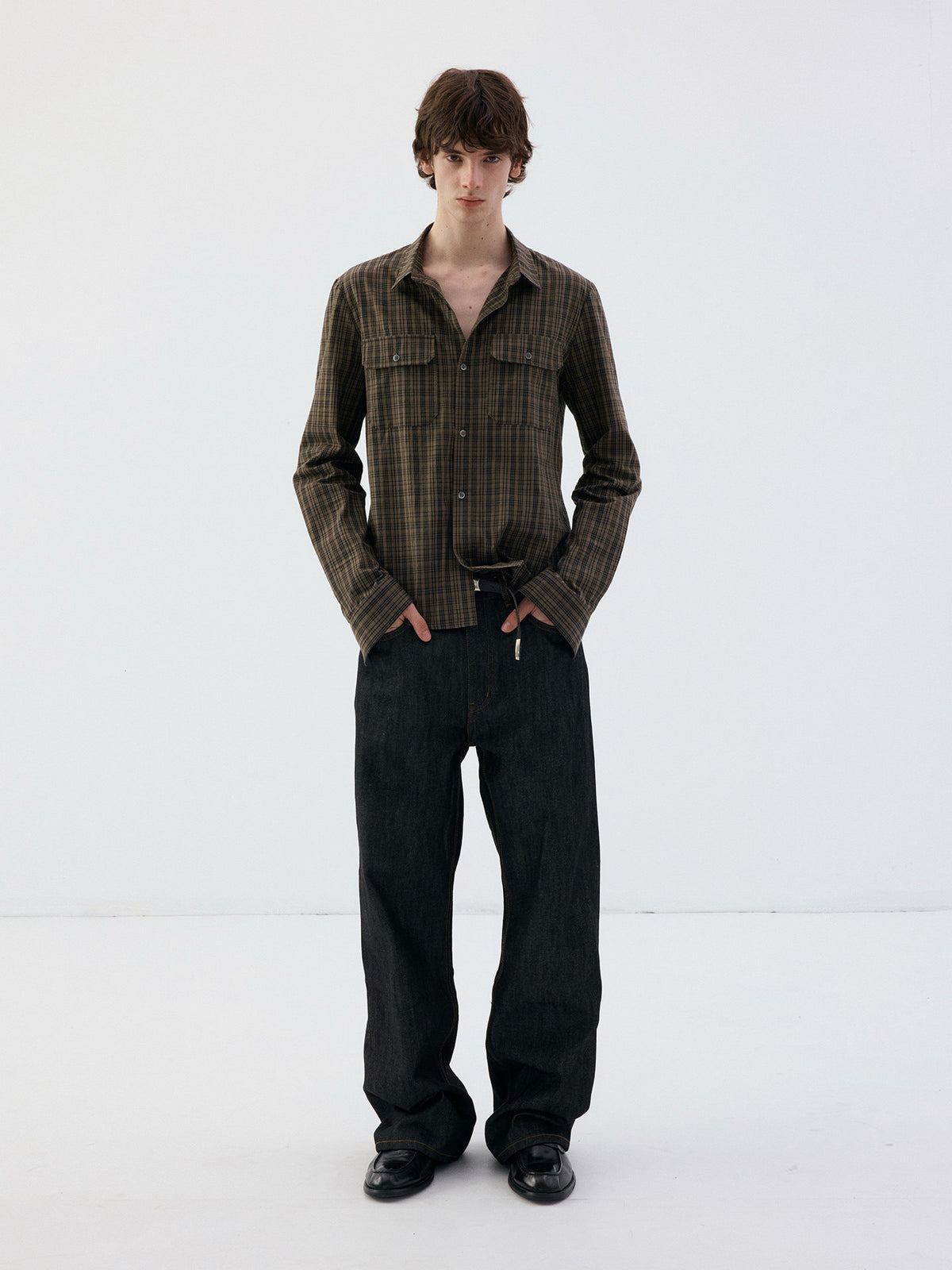 Plaid loose long-sleeve shirt