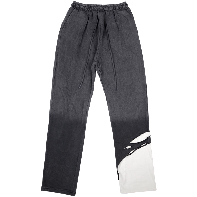Distressed Paneled Sweatpants