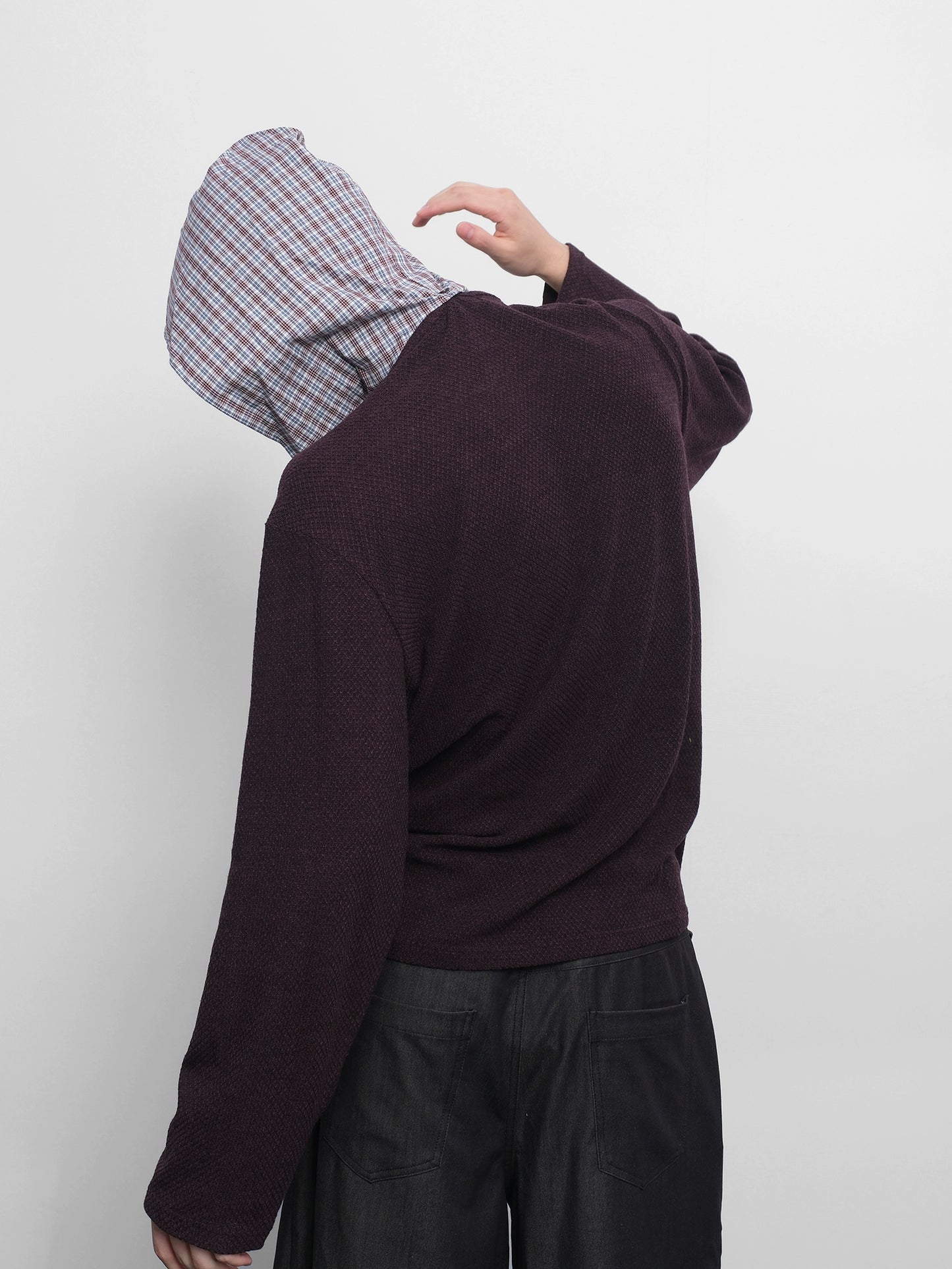 Plaid Hooded Long Sleeve T-shirt