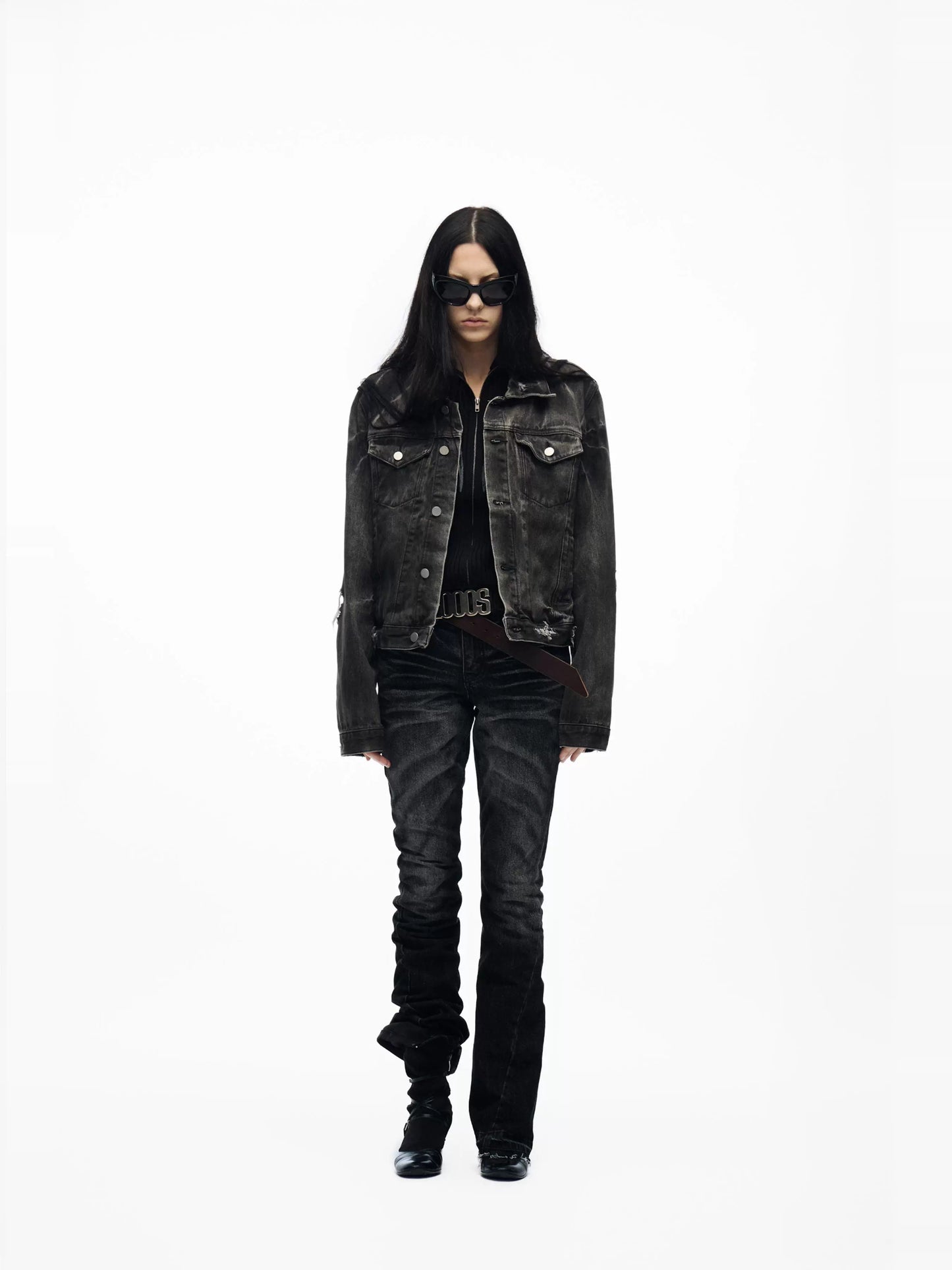 lightning washed heavy denim jacket