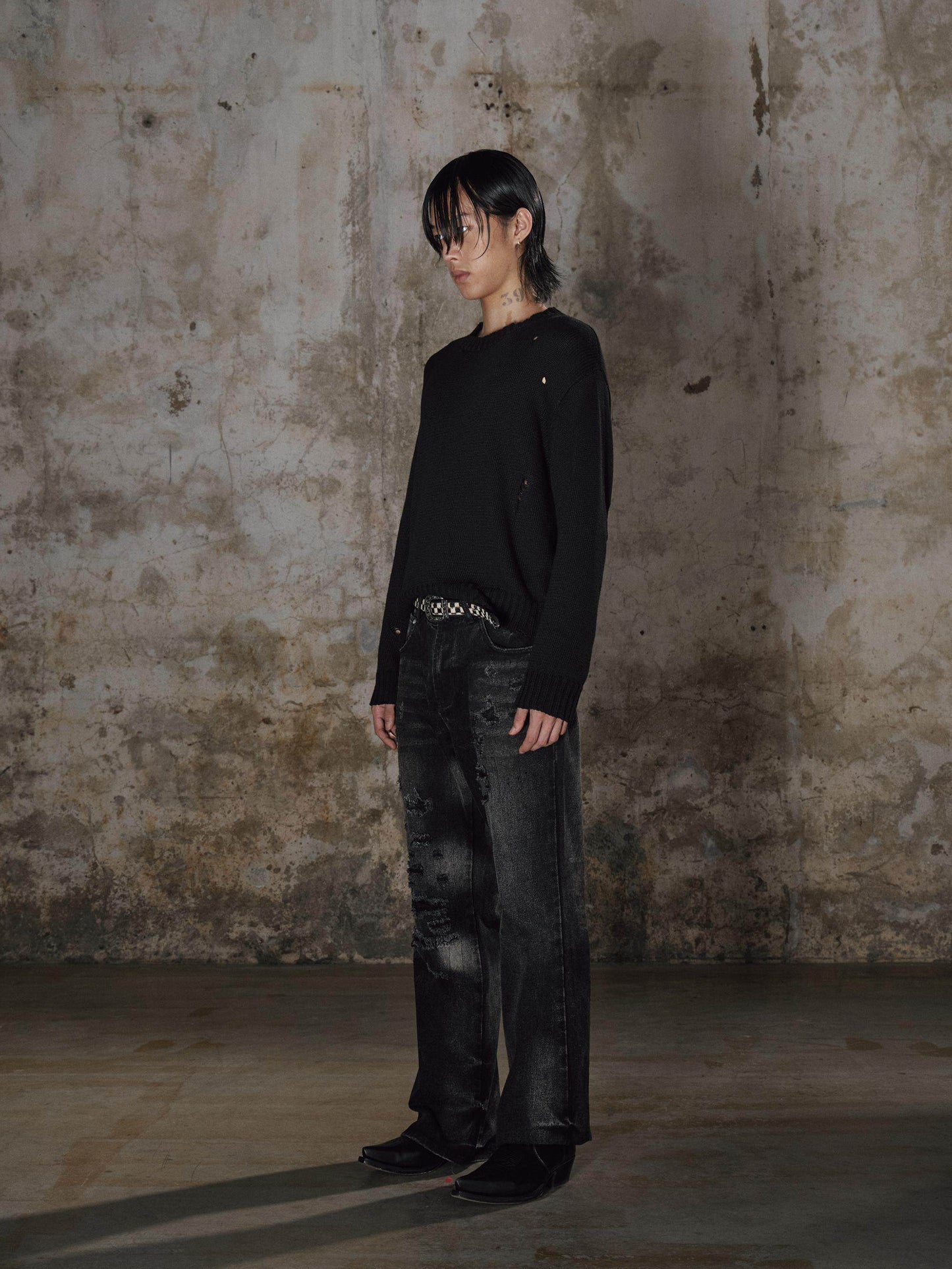 Scarp Crewneck Cropped knit