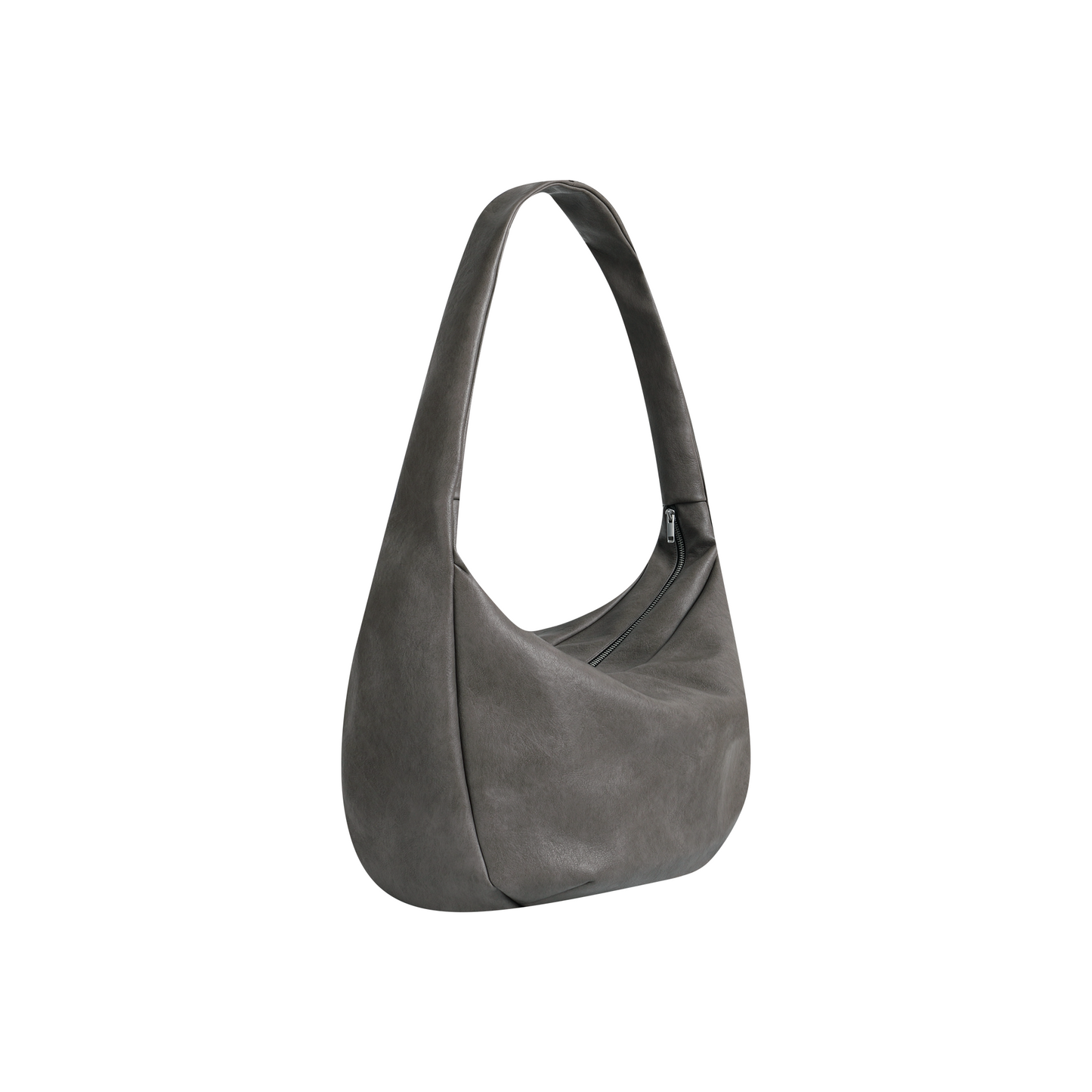 Peated leather stray bag