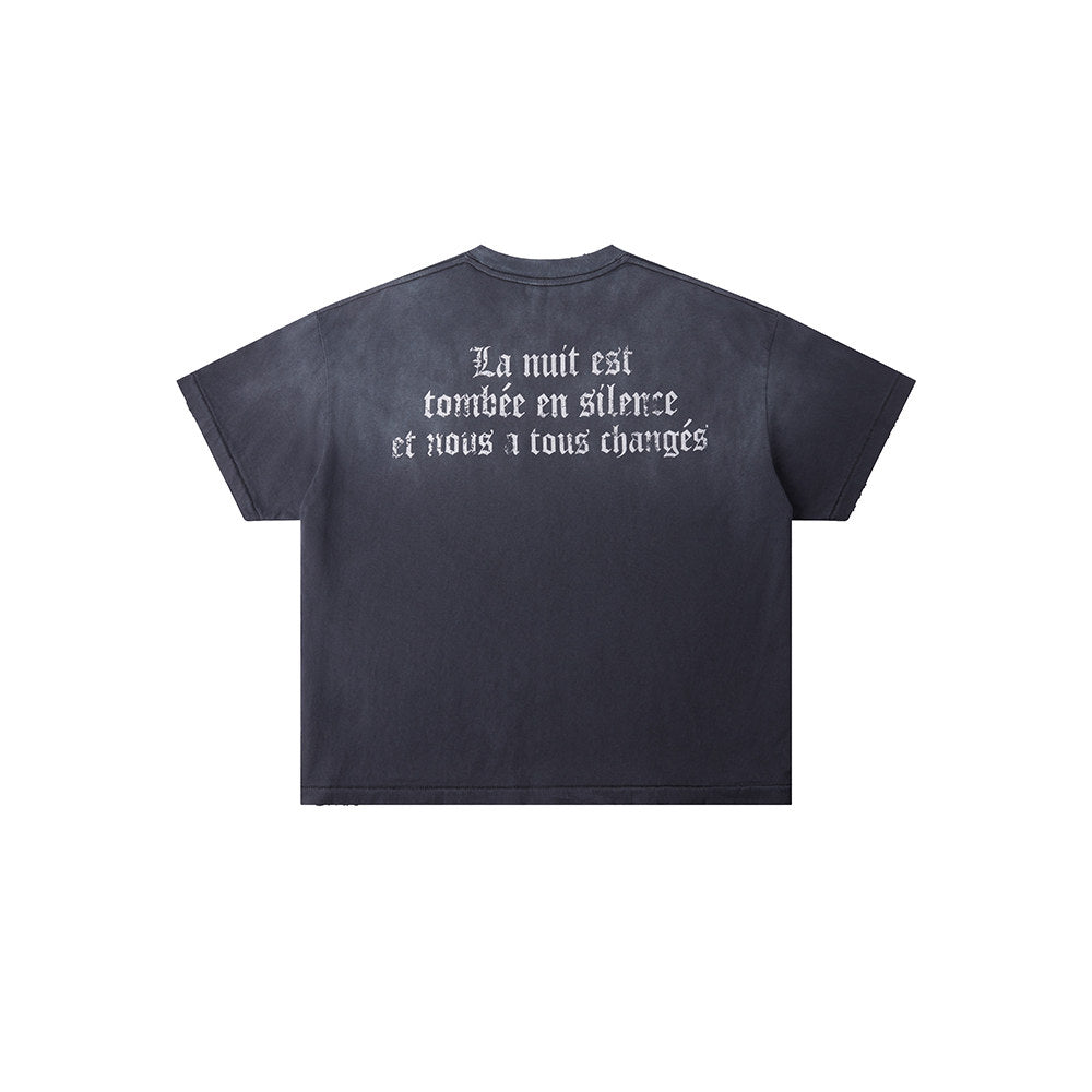 NUNS OF THE NIGHT'S VINTAGE-PRINT SHORT-SLEEVE T-SHIRT