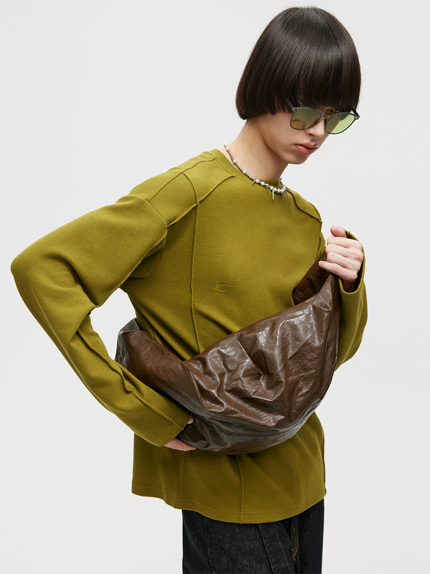 NATURAL TEXTURE LEATHER SHOULDER BAG