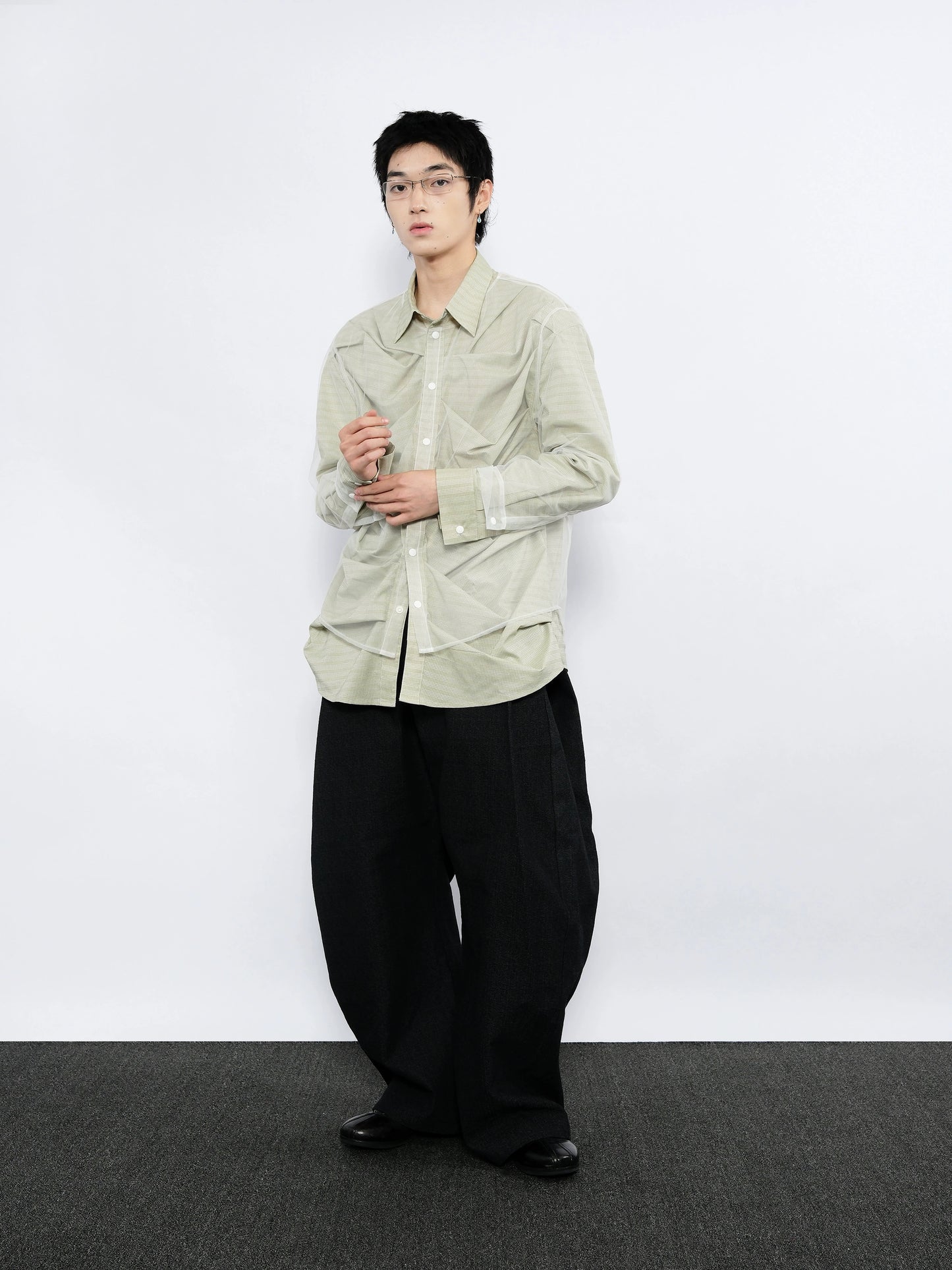 Pleated Long Sleeve Shirt