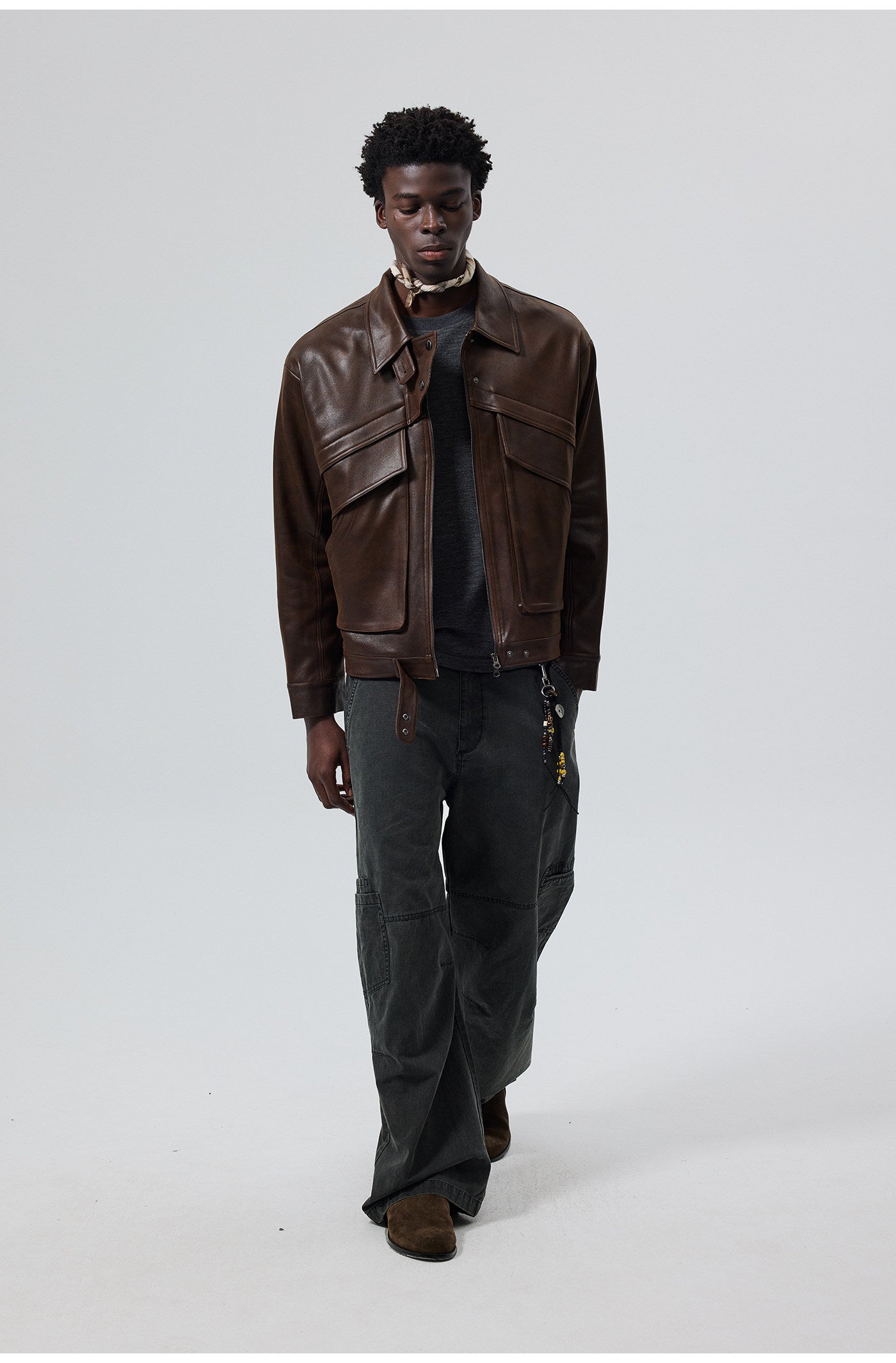 Heavy Texture Matte Gloss PU Leather Jacket