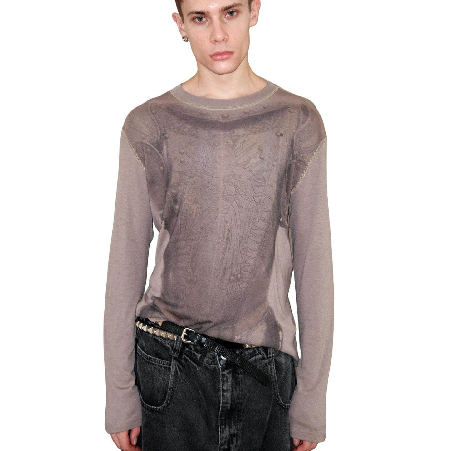 Armor Print Merino Wool Tattoo Long Sleeve T-Shirt