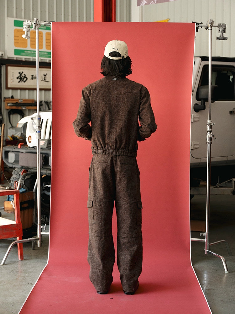 Washed Destroyed Leopard Jacket