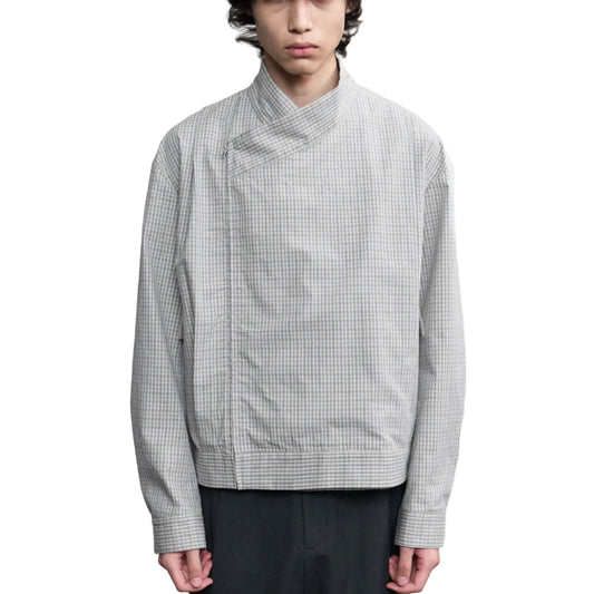 Fishing Net cross-collar pleated jacket