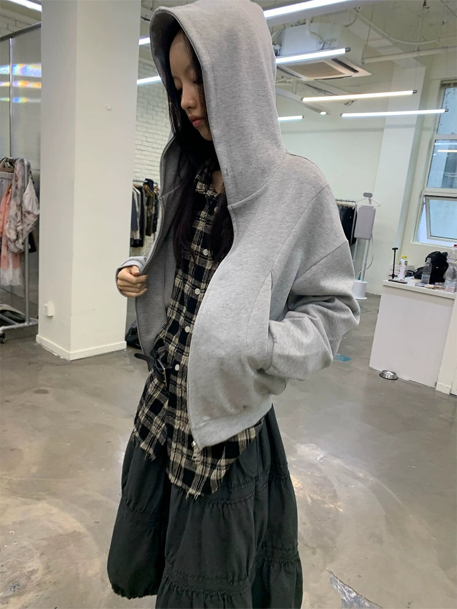 Teardrop Pocket Zip Up Hoodie