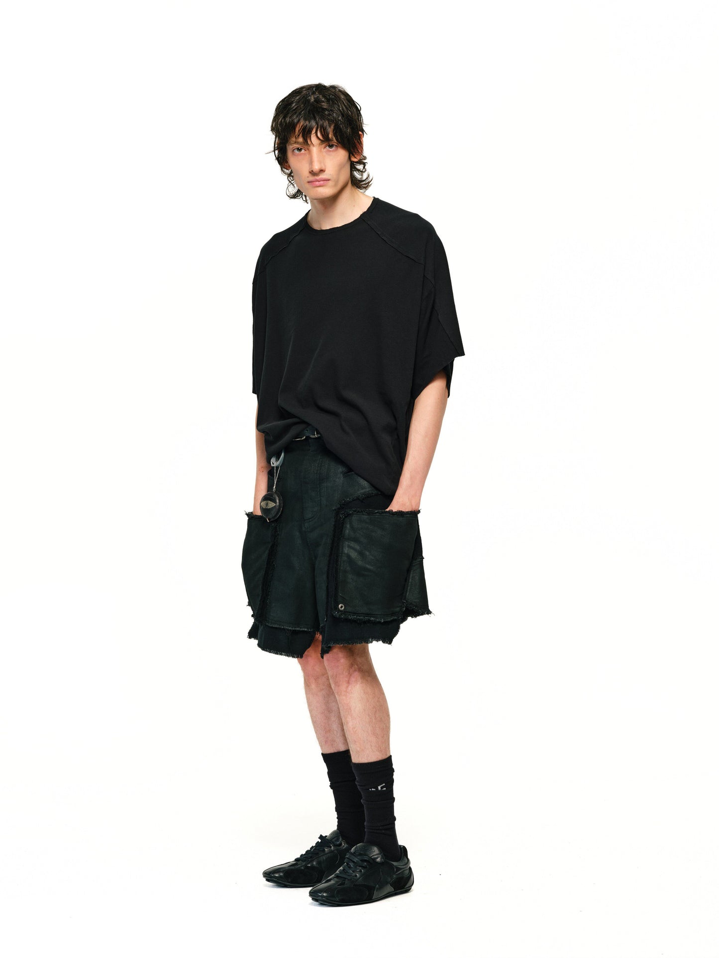 Haunted waxed work shorts