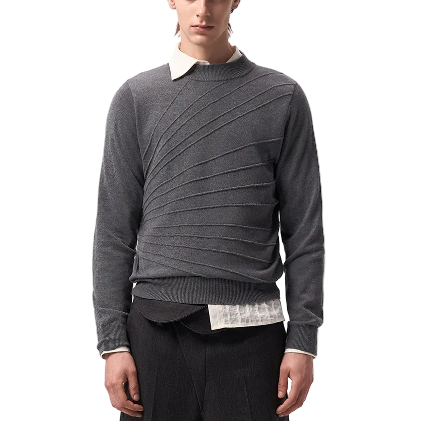 Sculpture jacquard long-sleeve T-shirt