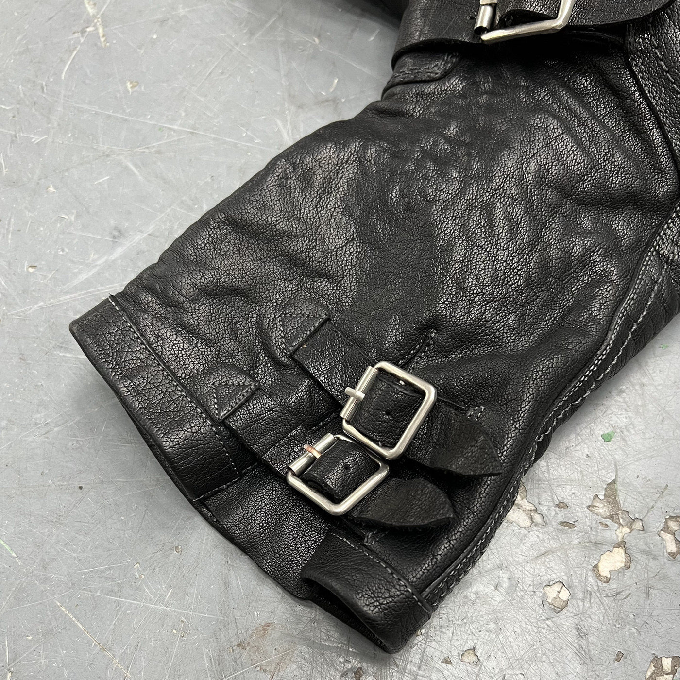 Heavy washed vintage distressed engineer boots