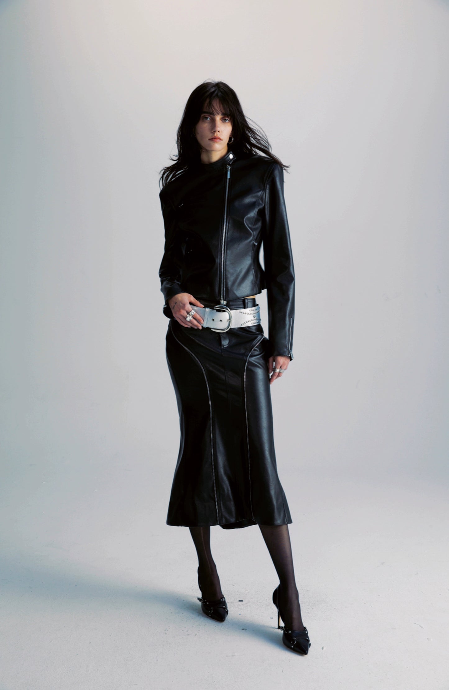 Black leather base Jacket