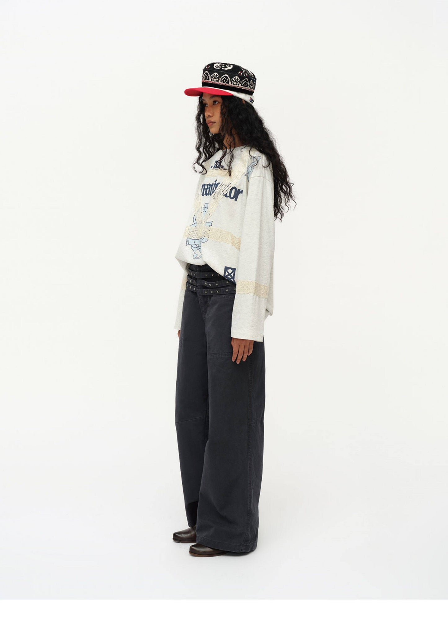 Old star rail studded wide-leg cargo pants