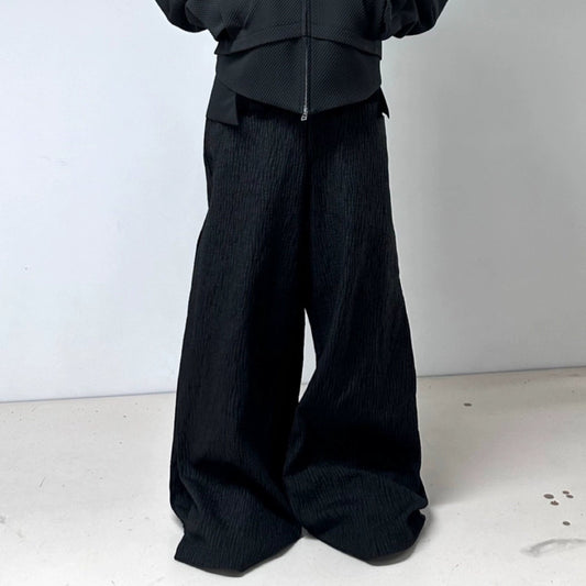 "089WP" Tree Heart Jacquard Straight Fold Pants