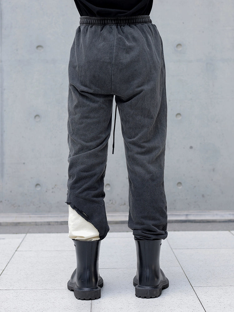 Distressed Paneled Sweatpants