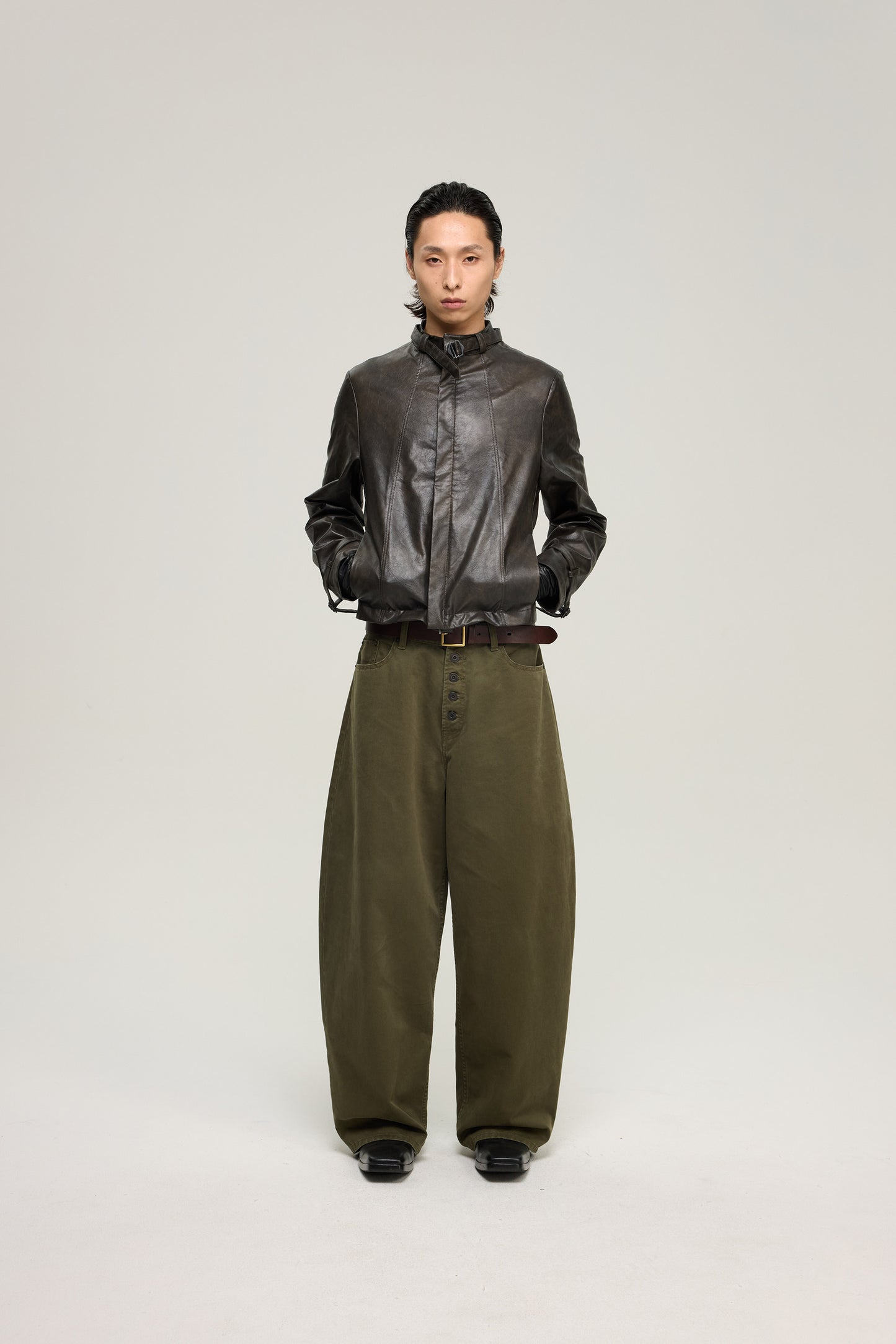 Vintage Leather Cropped Jacket