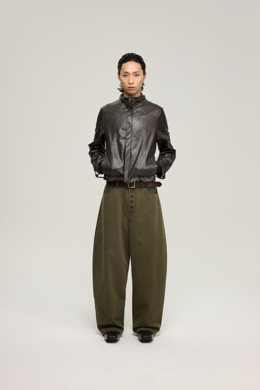 Vintage Leather Cropped Jacket