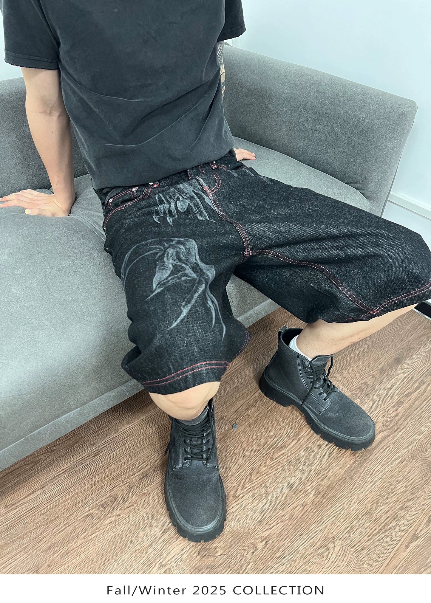 "GHOST HAND" DEVORÉ Straight Denim