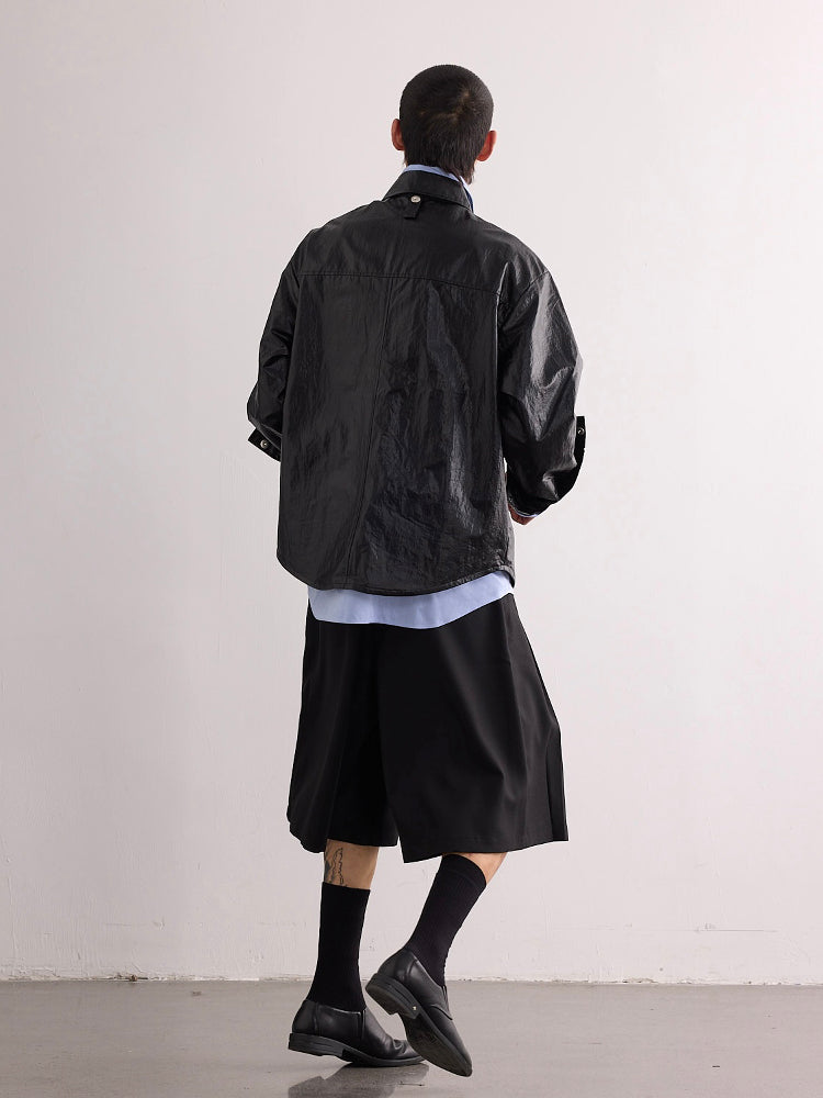 Waterproof Leather Cargo Shirt C03