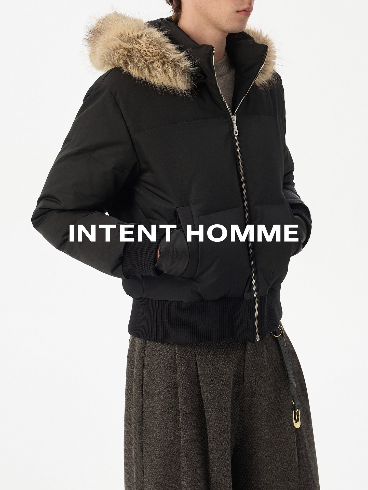 Fur Collar Hooded 90 White Duck Down Jacket