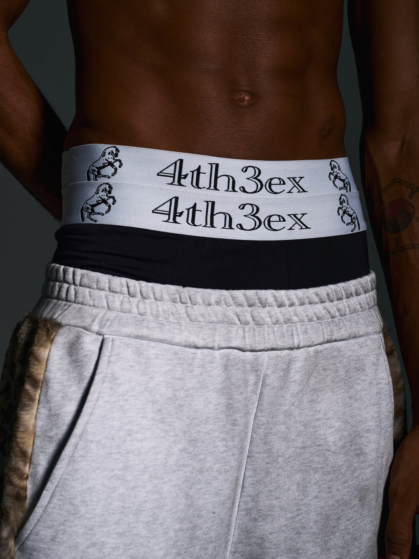 Embroidered war horse double waist boxers