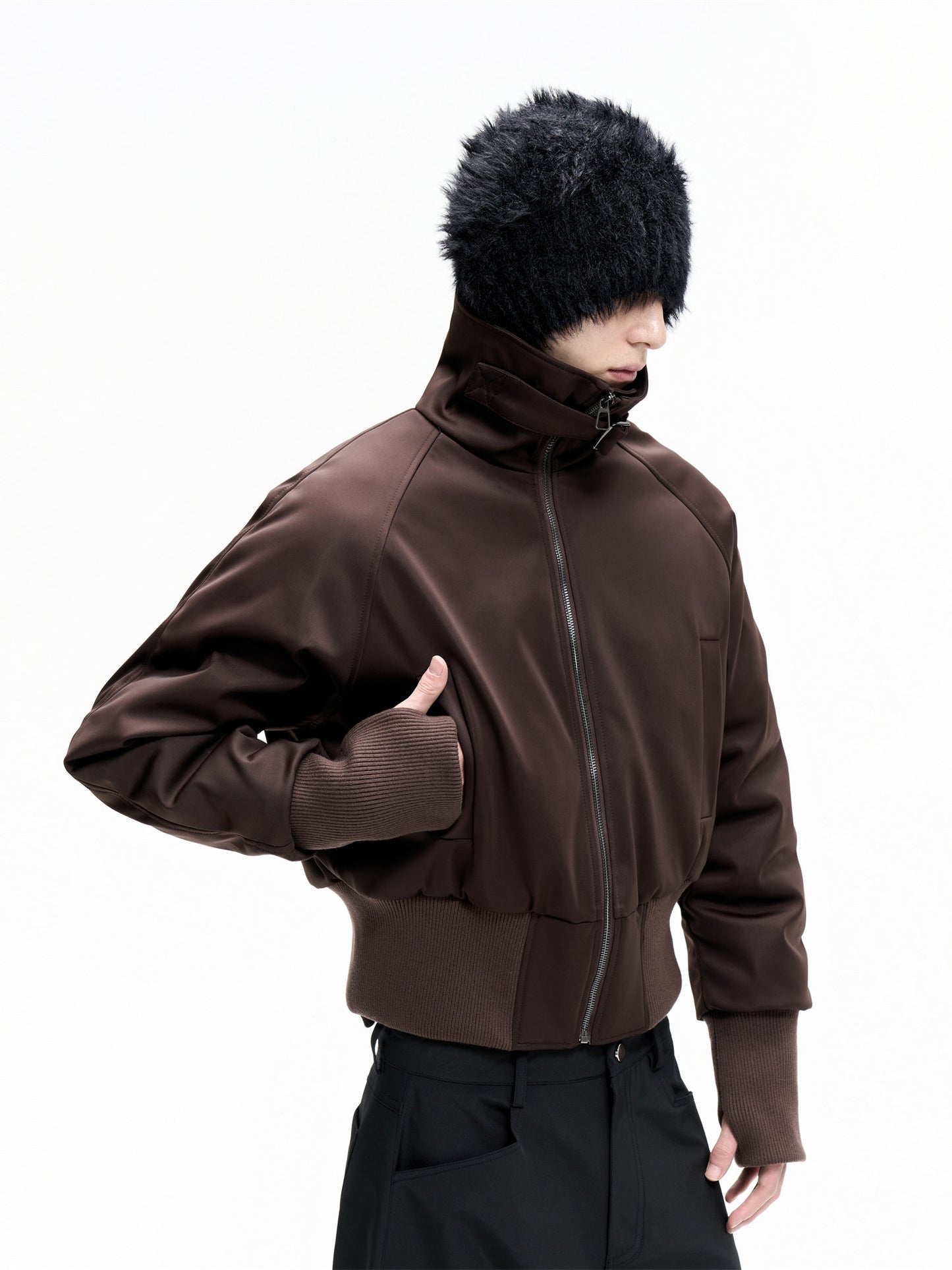 Cropped duck down jacket