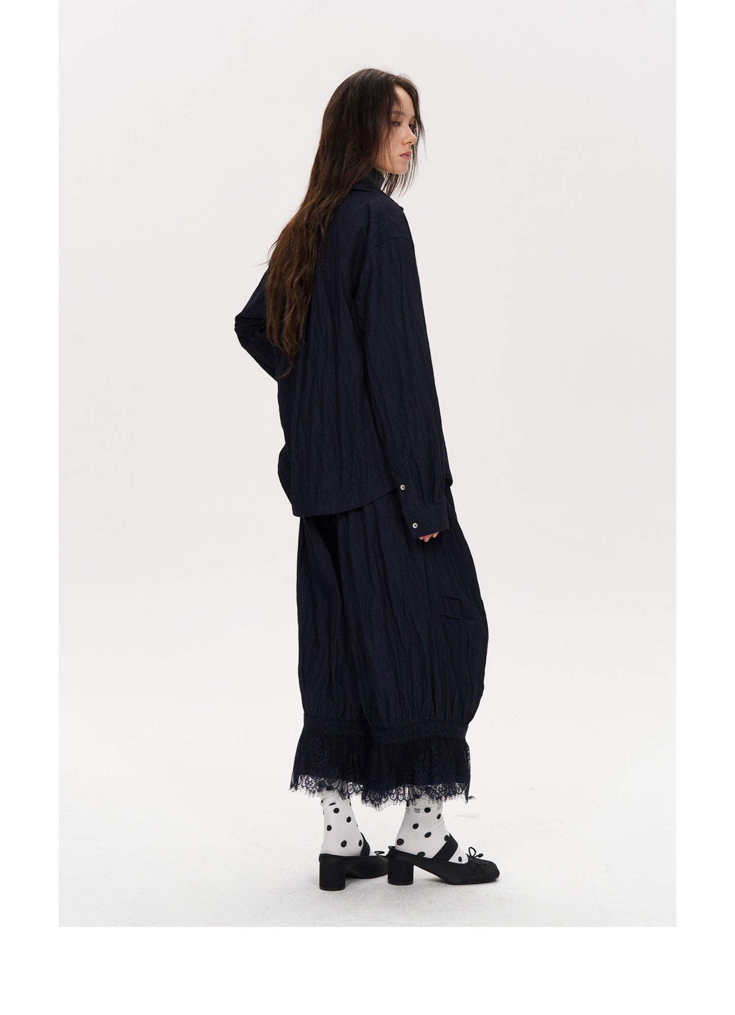 Beware Lace paneled cropped balloon pants