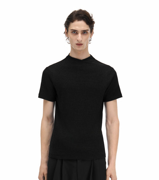 Jump neck knit T-shirt