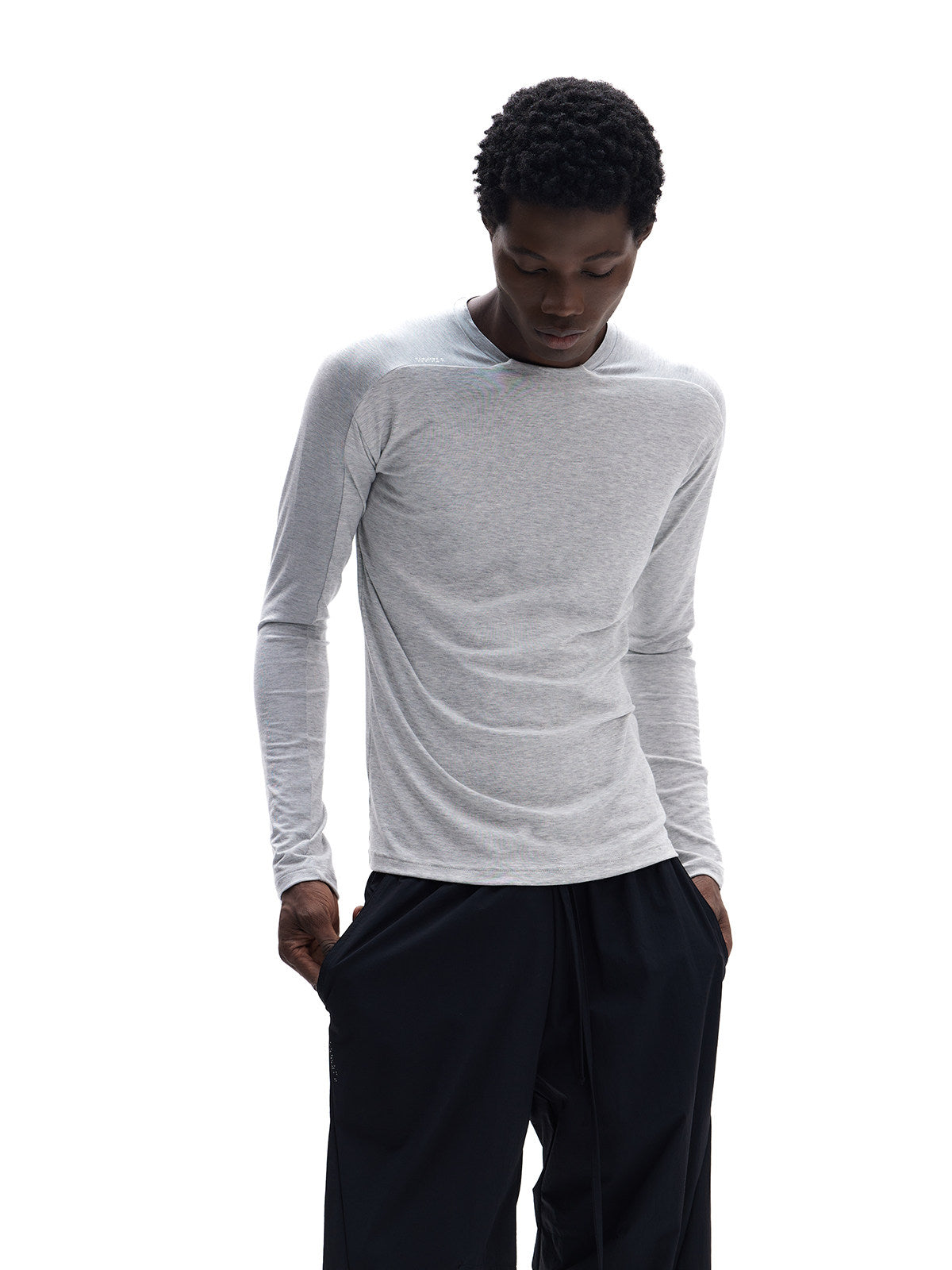Full-back slim-fit basic long sleeve