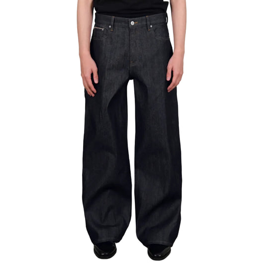 Okayama raw cow loose straight jeans