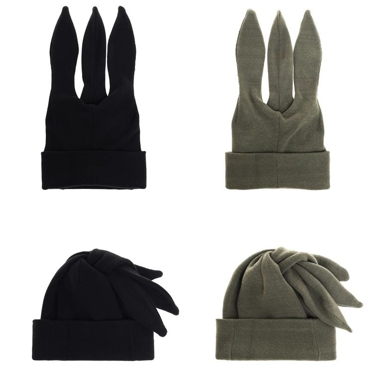Three-ear knit beanie