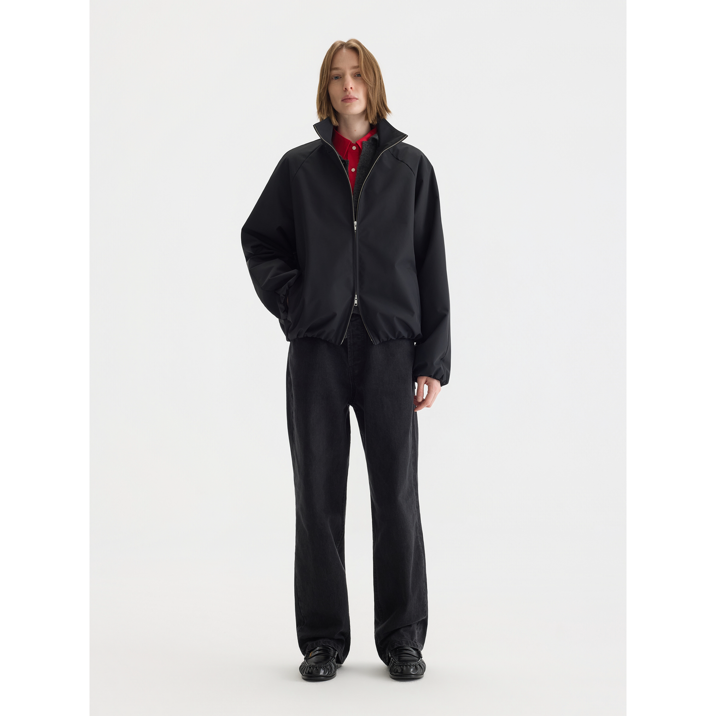 Nylon Stand Collar Balloon Jacket