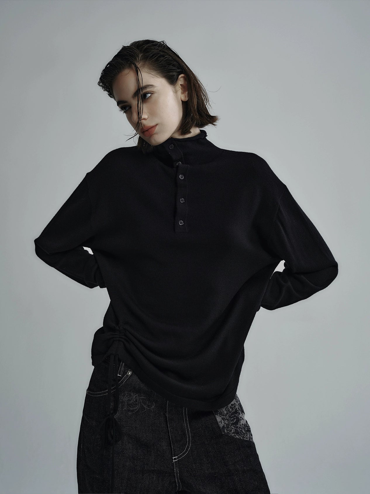 "Folded" Embroidery Wool Knit