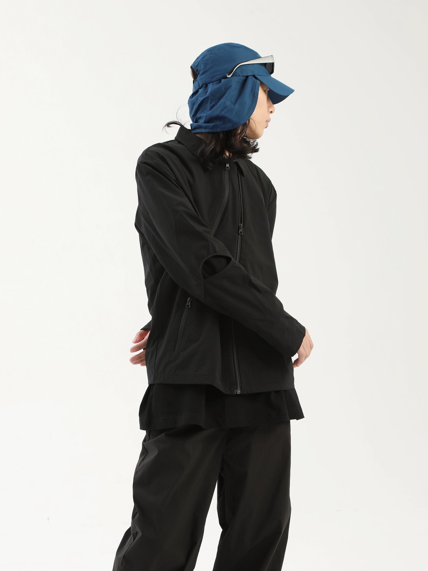 Zipper Hollow Cut Jacket