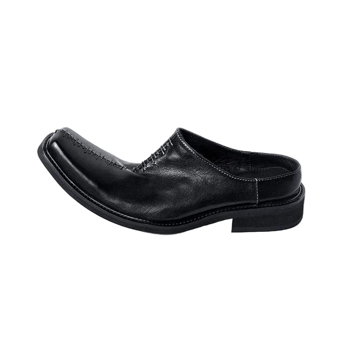 Calfskin Square Toe Derby Shoes
