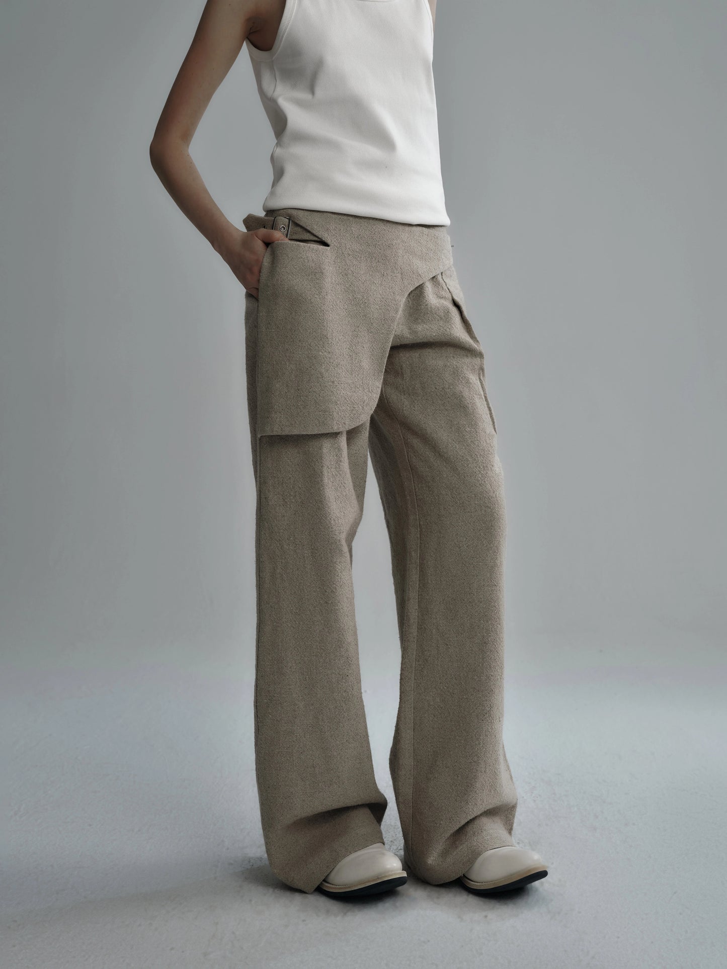 "Accumulation" loose wide-leg fencing pants