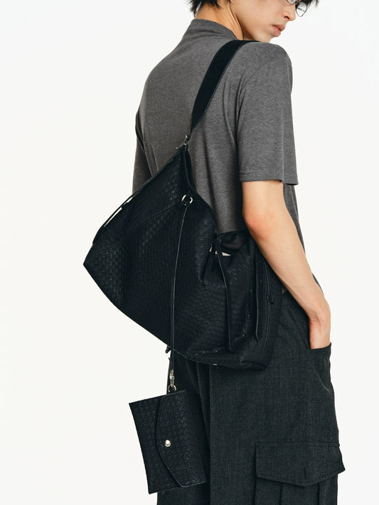 SMOKY EMBOSSED SHOULDER BAG