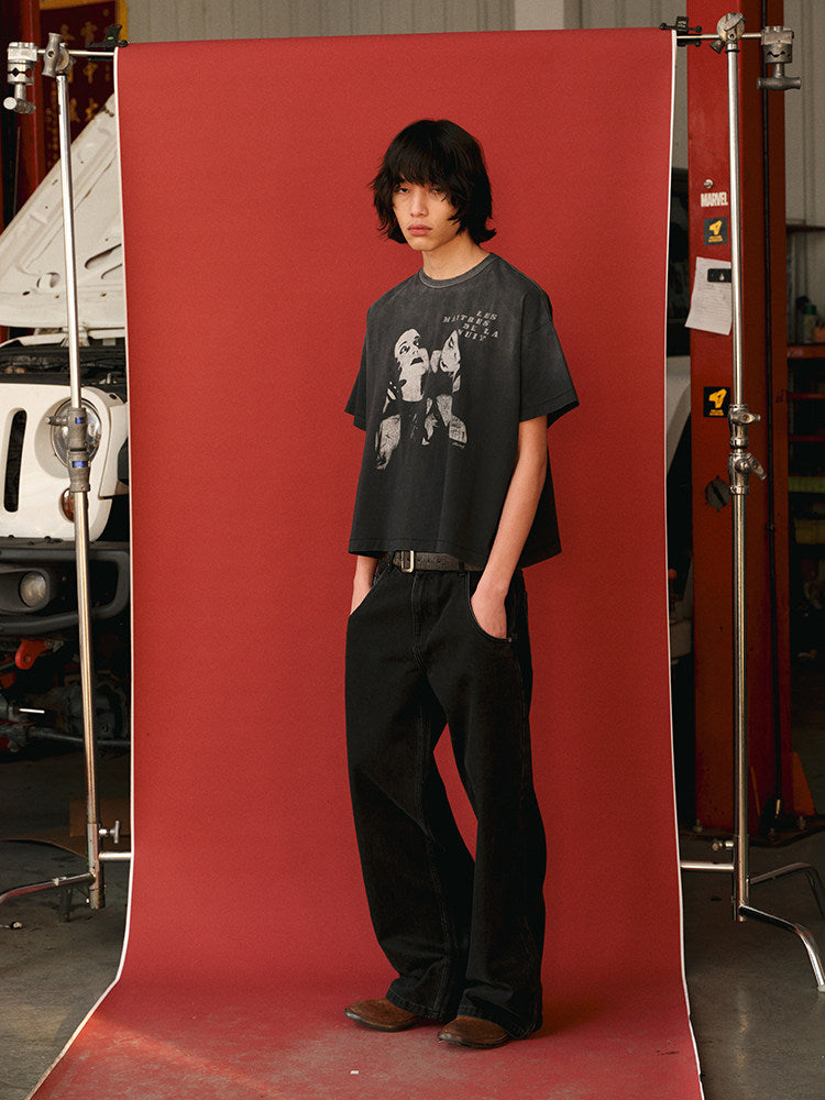 NUNS OF THE NIGHT'S VINTAGE-PRINT SHORT-SLEEVE T-SHIRT