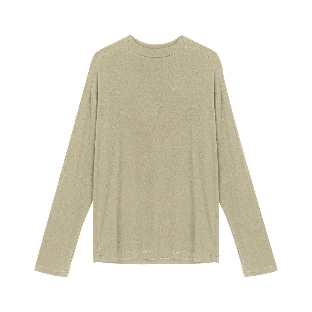 Straight Neck long-sleeved T-shirt