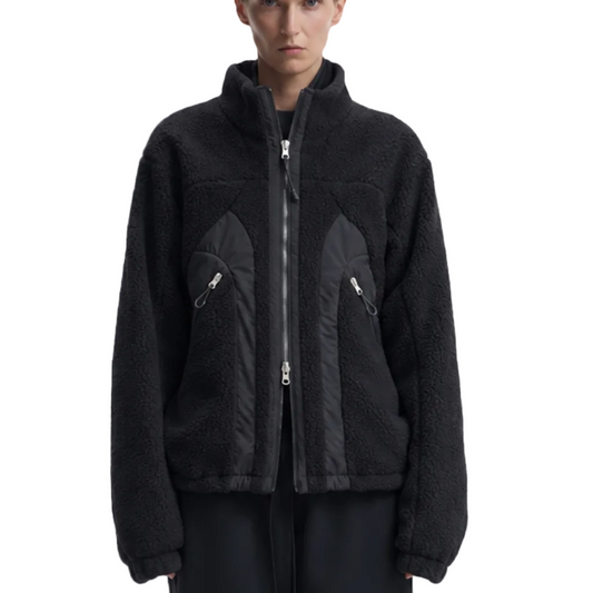 Lambs fleece patchwork jacket