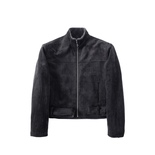 "Po Jing" 3D embroidered corduroy strap jacket