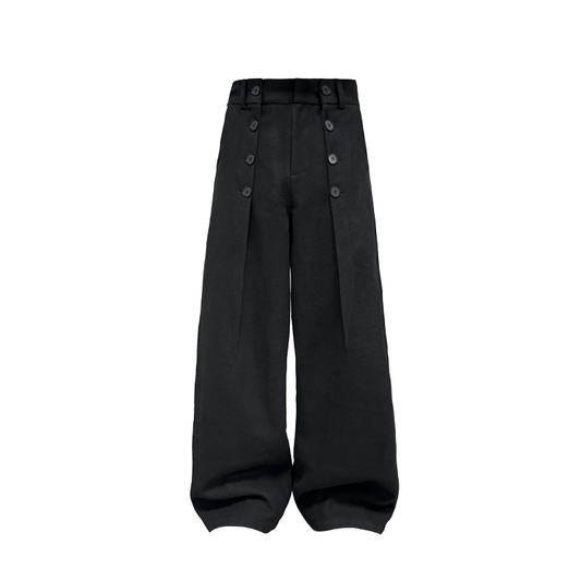 Button pleated trousers