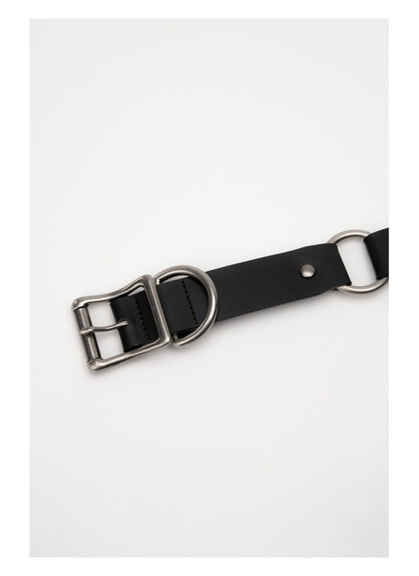 Aged Antique Silver Calfskin Belt