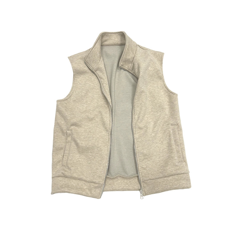 Stand collar zipper vest