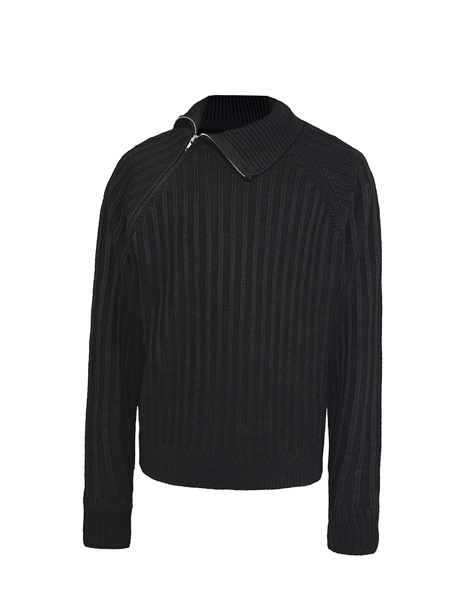 High Neck Strip Sweater