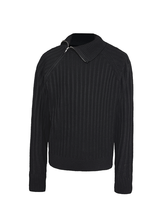 High Neck Strip Sweater