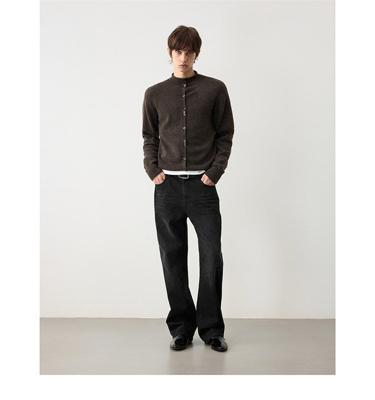 Mid-Turtleneck Thickened Cardigan